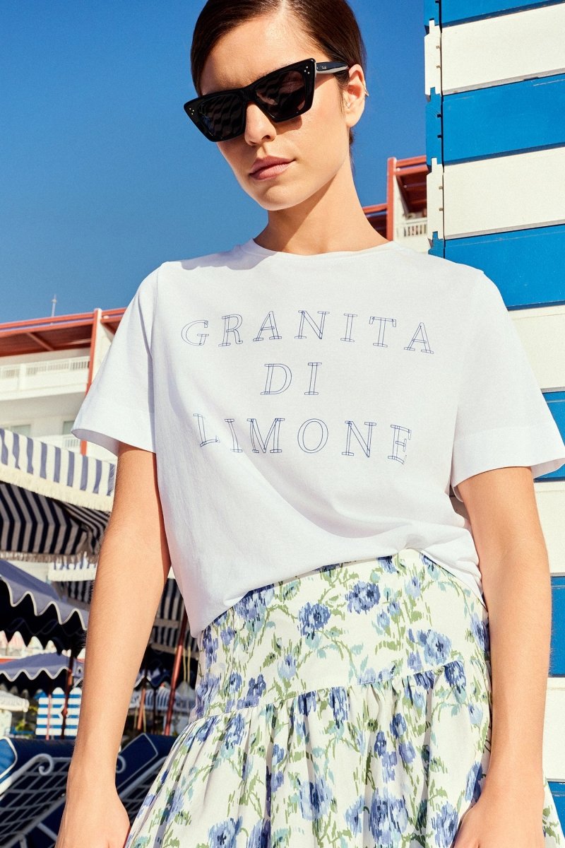 Weißes Statement T-Shirt-Rich & Royal