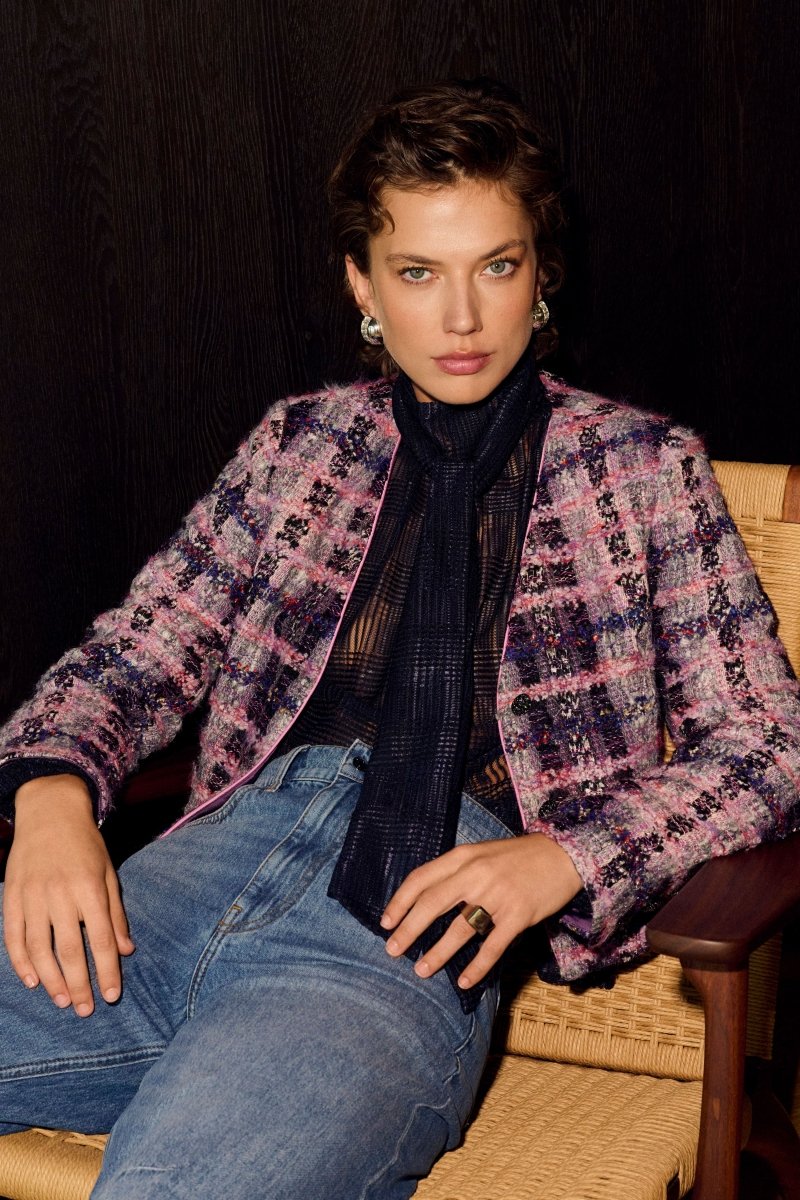 Kurzblazer aus Karo-Tweed-Rich & Royal