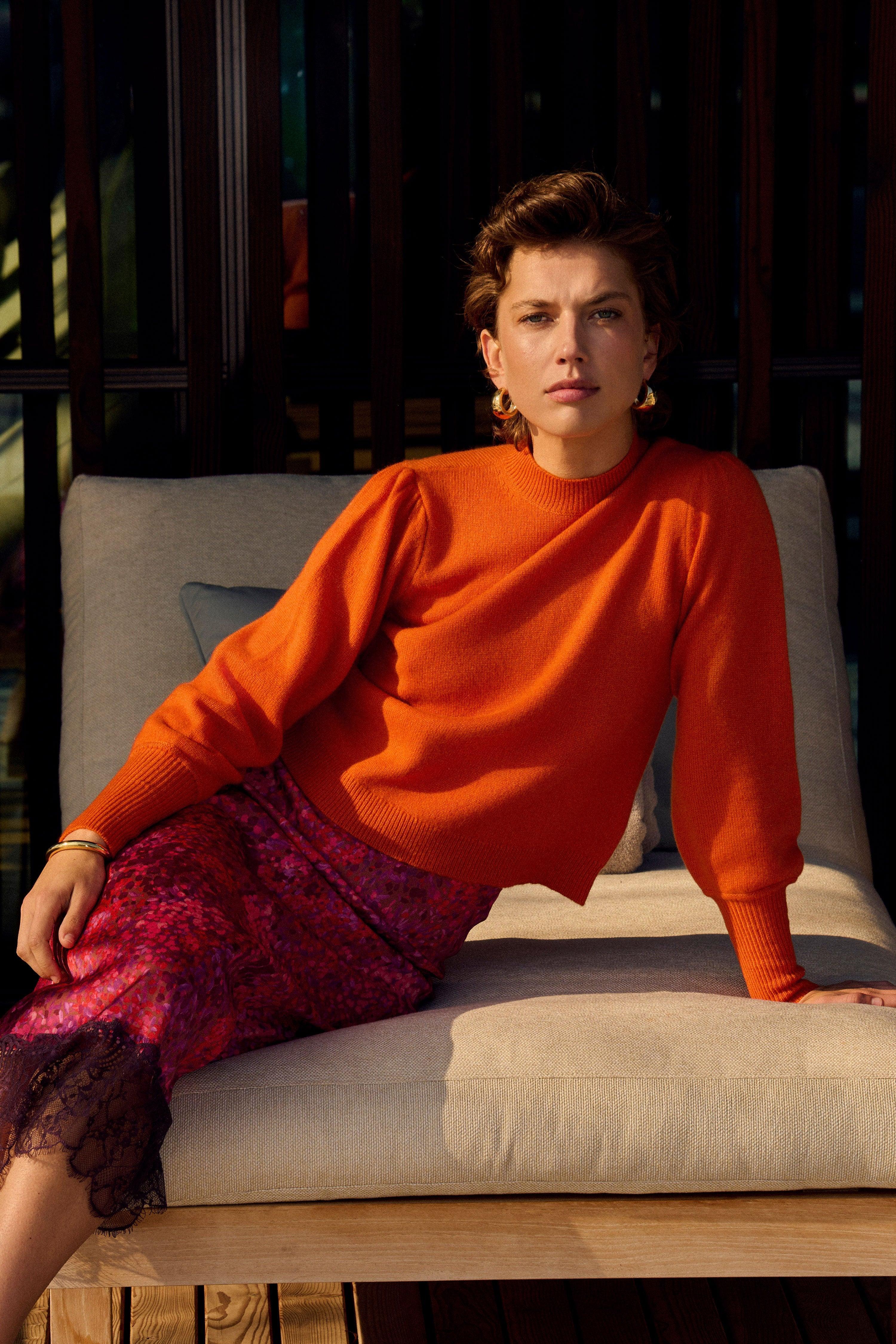 Kaschmirpullover mit Puffärmeln-Rich & Royal