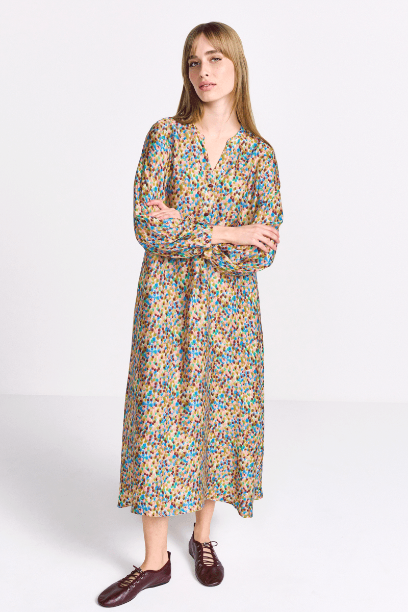 Blusenkleid mit Multicolor-Print-Rich & Royal