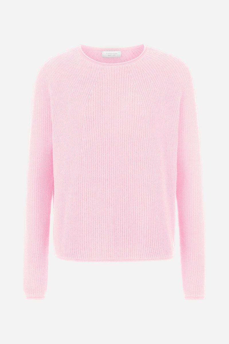 Fein gerippter Strickpullover mit Crewneck-Rich & Royal