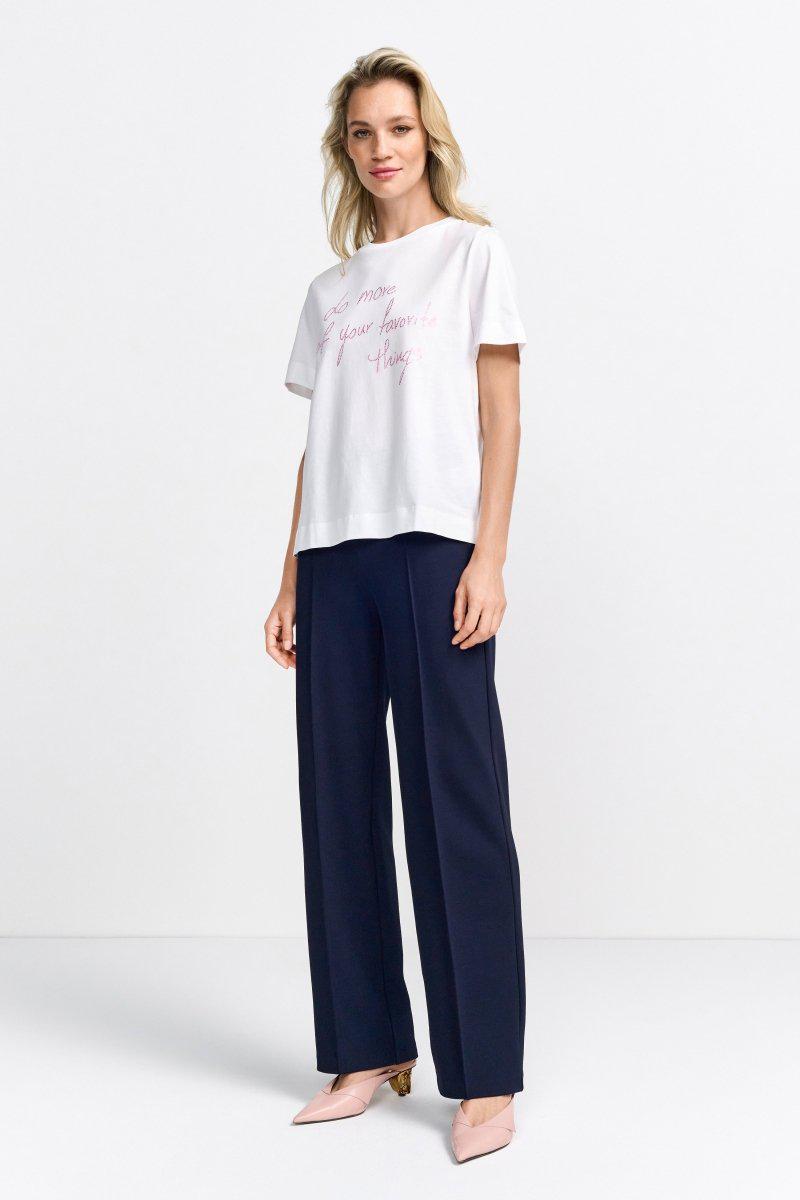 T-Shirt mit Strass-Schriftzug-Rich & Royal