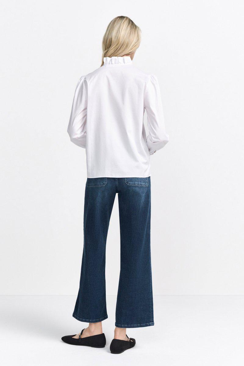 Weiße Bluse mit Rüschenkragen-Rich & Royal