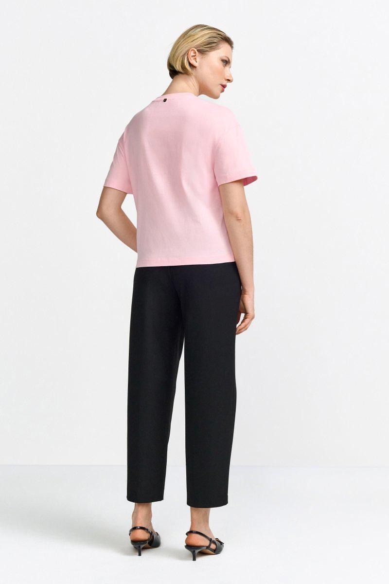 T-Shirt mit Leopard-Print und Strassdetails-Rich & Royal