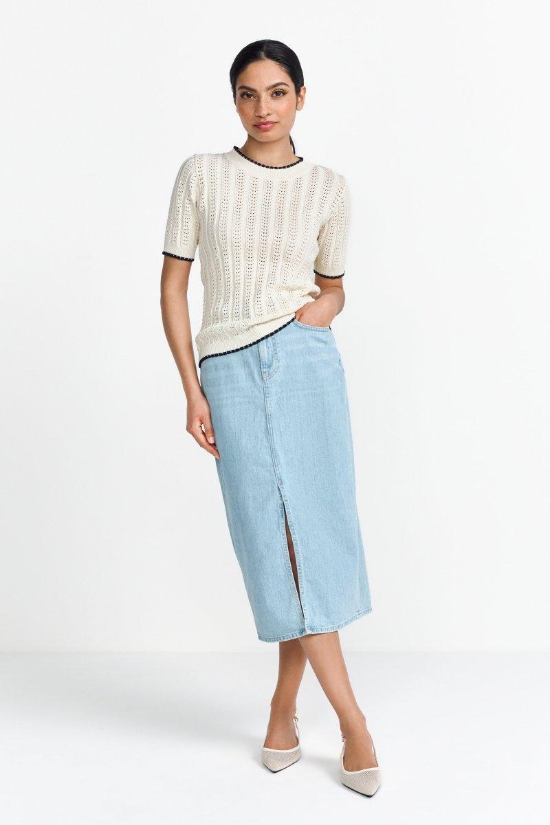 Strickshirt mit feinem Lochmuster-Rich & Royal