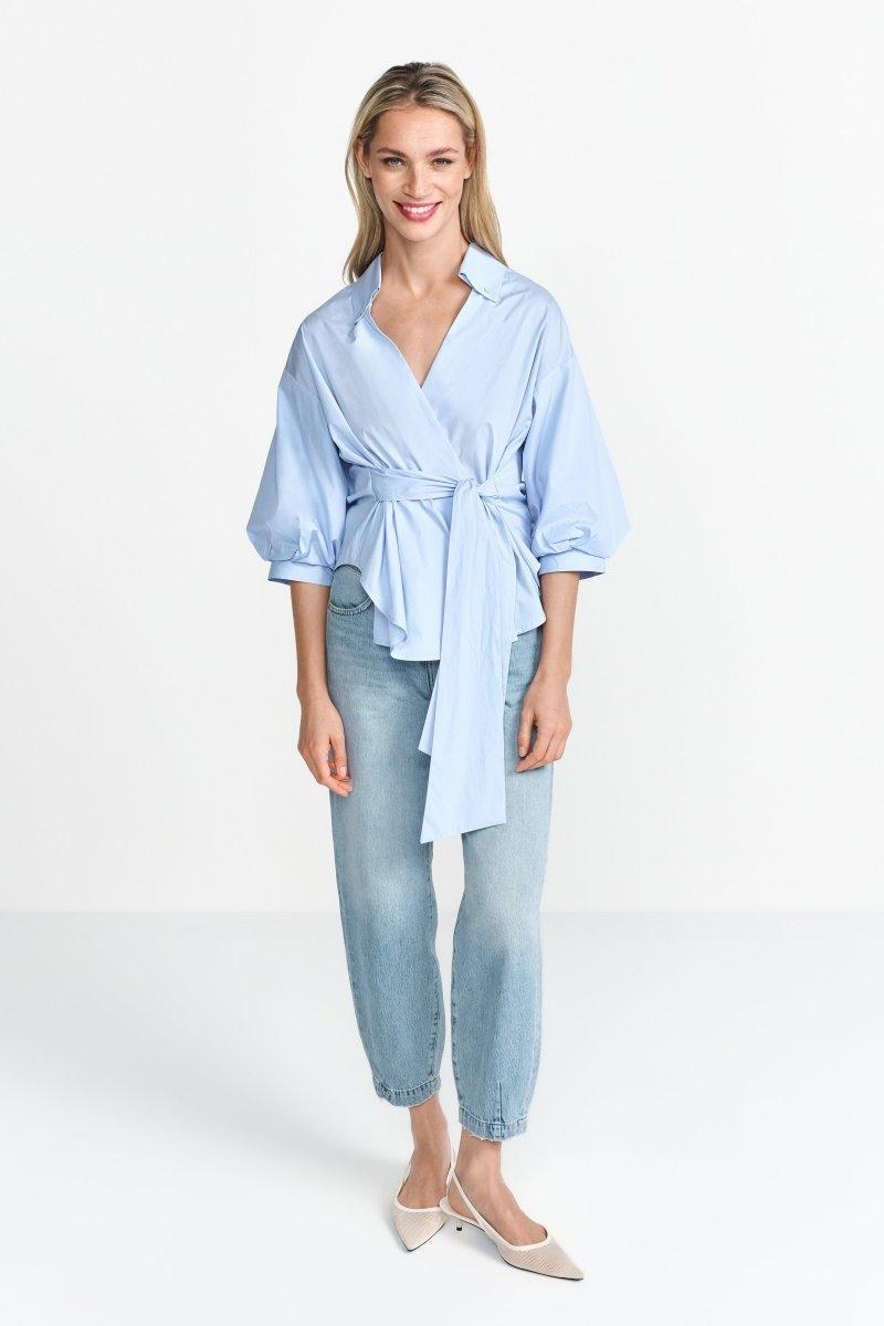 Wickelbluse mit V-Neck-Rich & Royal