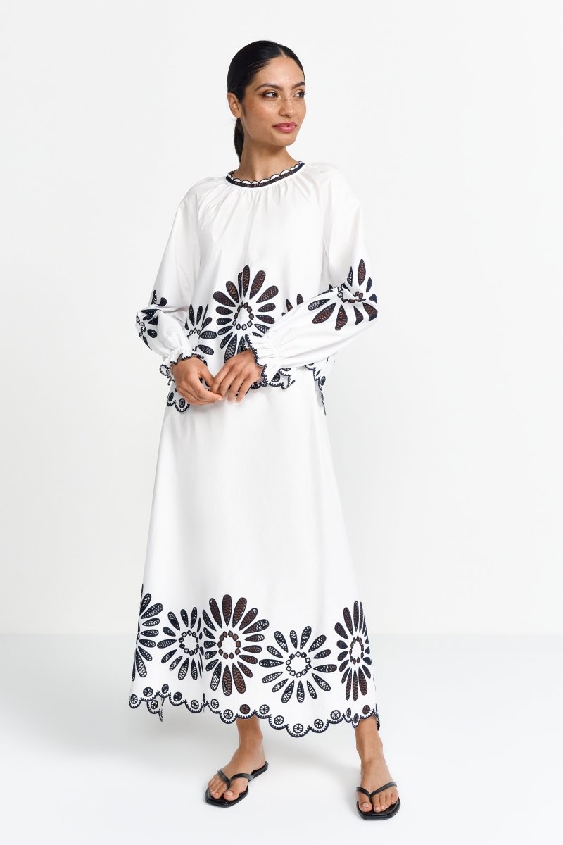 Boho-Bluse mit Lochstickerei-Rich & Royal