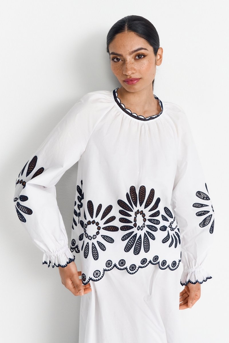 Boho-Bluse mit Lochstickerei-Rich & Royal