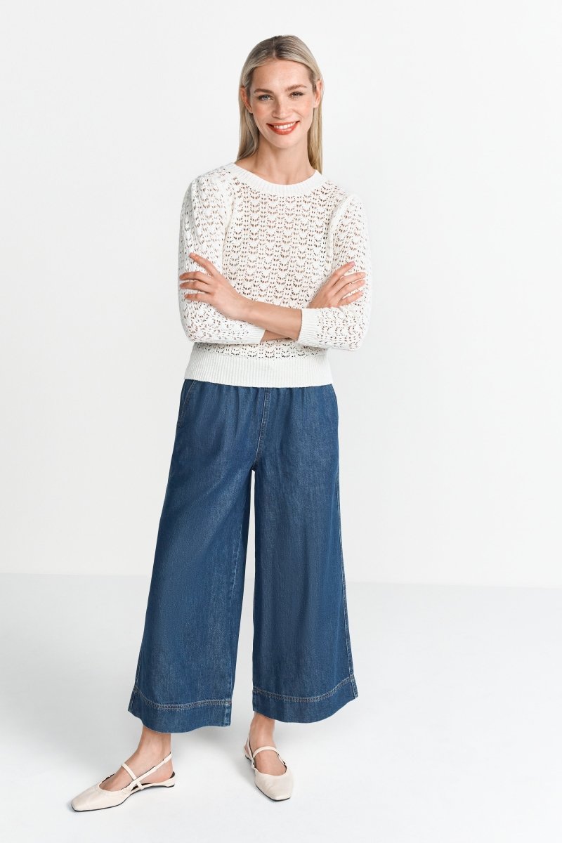 Strickshirt mit zartem Ajourmuster-Rich & Royal