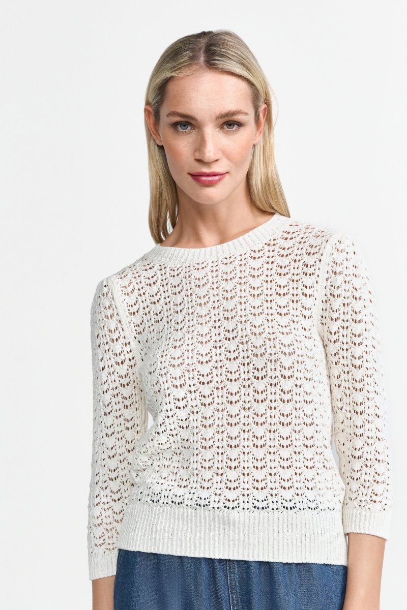 Strickshirt mit zartem Ajourmuster-Rich & Royal