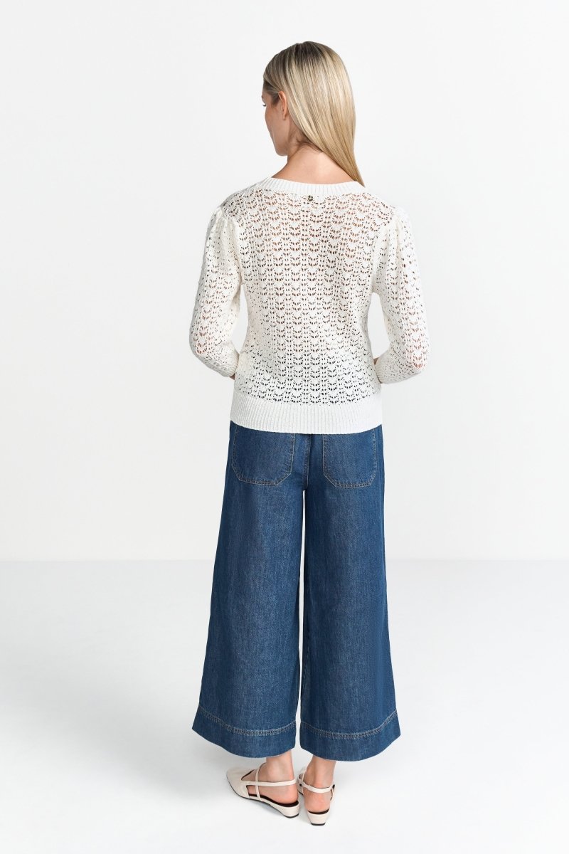 Strickshirt mit zartem Ajourmuster-Rich & Royal