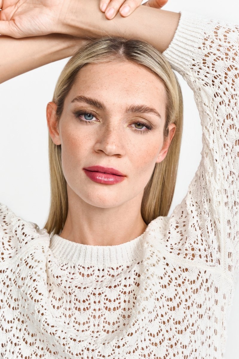 Strickshirt mit zartem Ajourmuster-Rich & Royal
