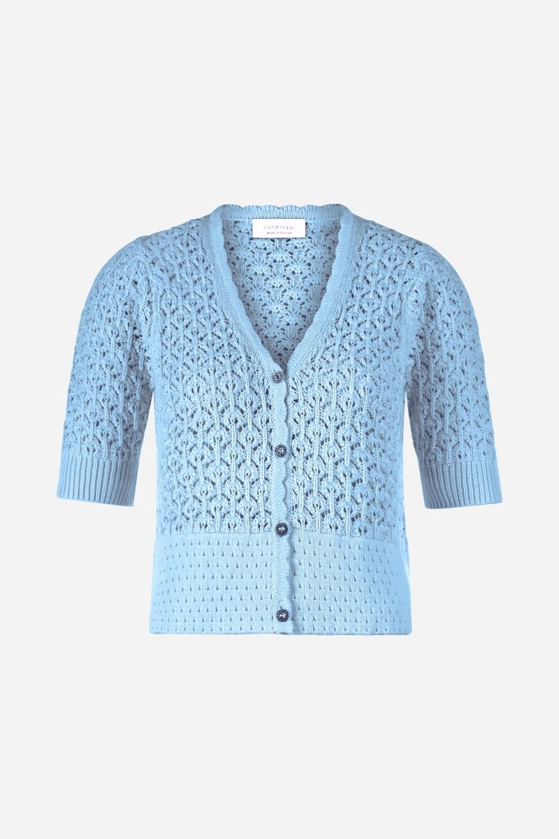 Ajour-Strickjacke mit Knöpfen-Rich & Royal