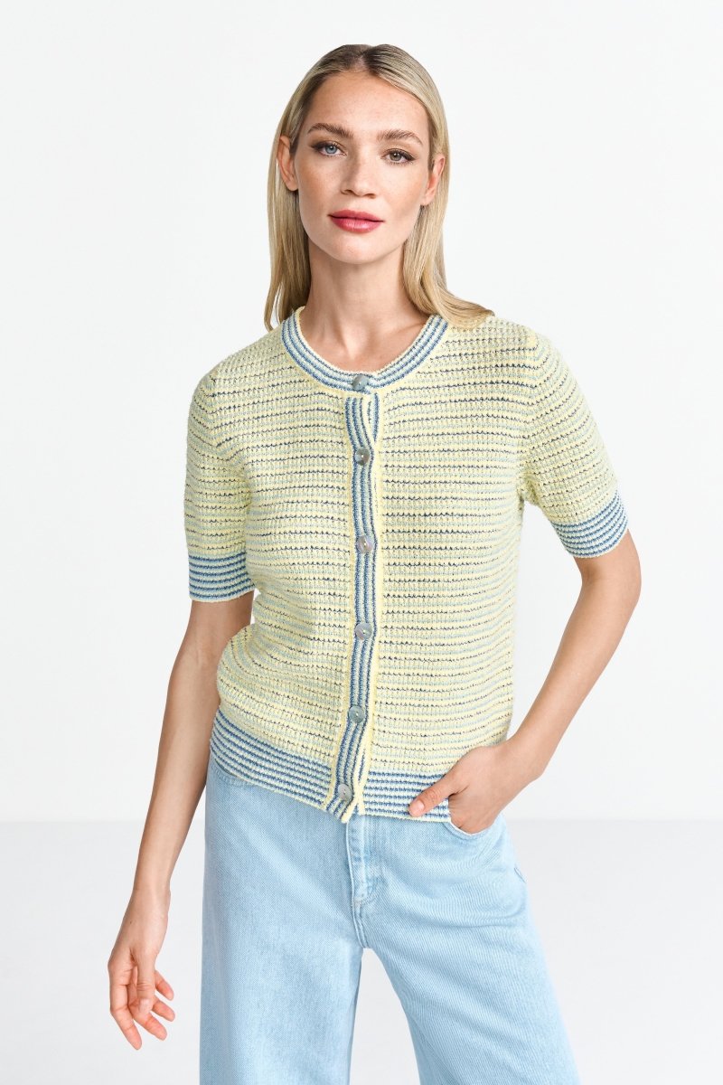 Kurzärmeliger Cardigan mit Knöpfen-Rich & Royal