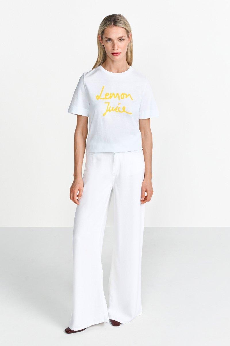 Weißes T-Shirt mit Print-Rich & Royal