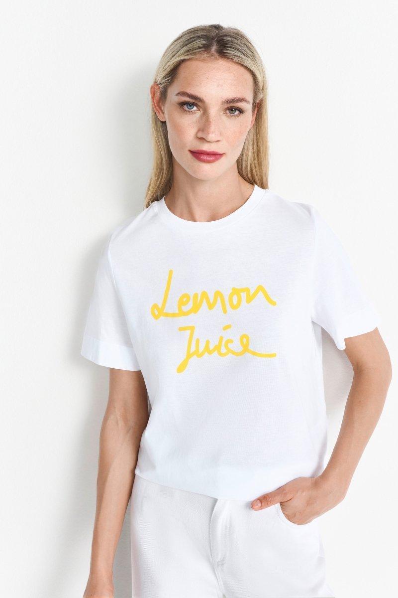 Weißes T-Shirt mit Print-Rich & Royal