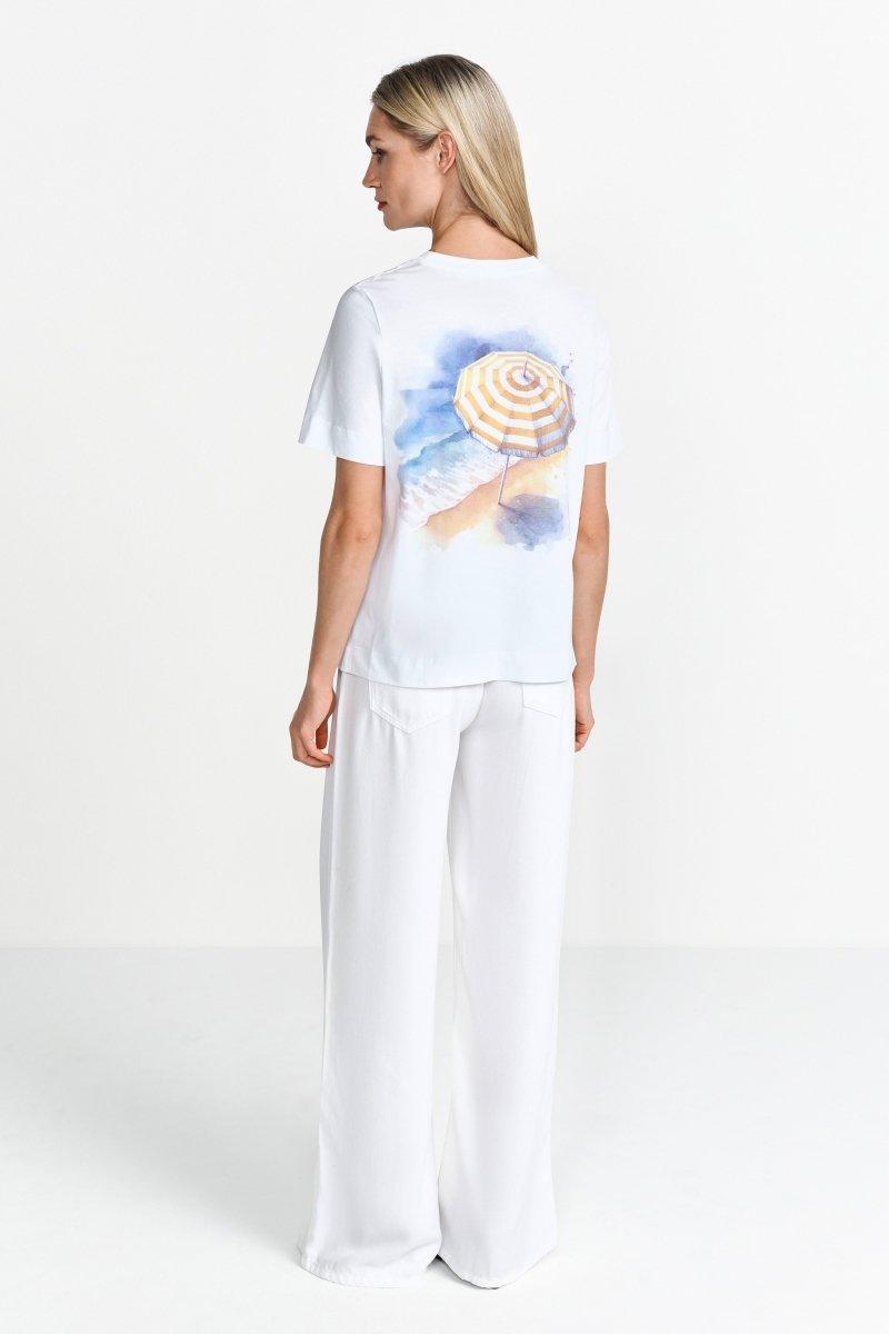 Weißes T-Shirt mit Print-Rich & Royal