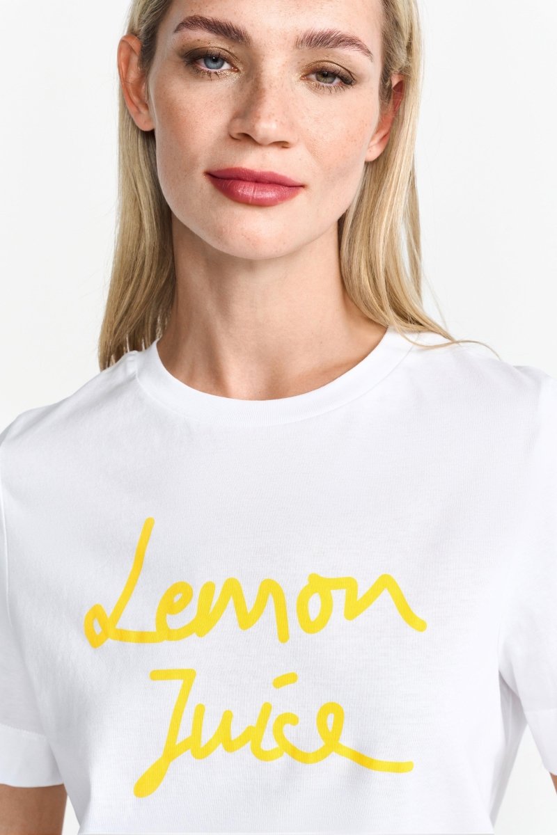 Weißes T-Shirt mit Print-Rich & Royal