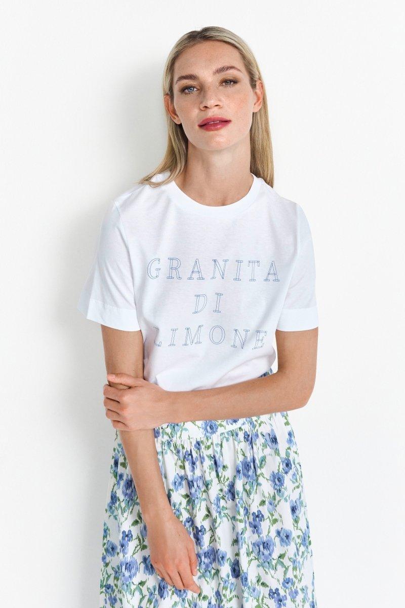 Weißes Statement T-Shirt-Rich & Royal