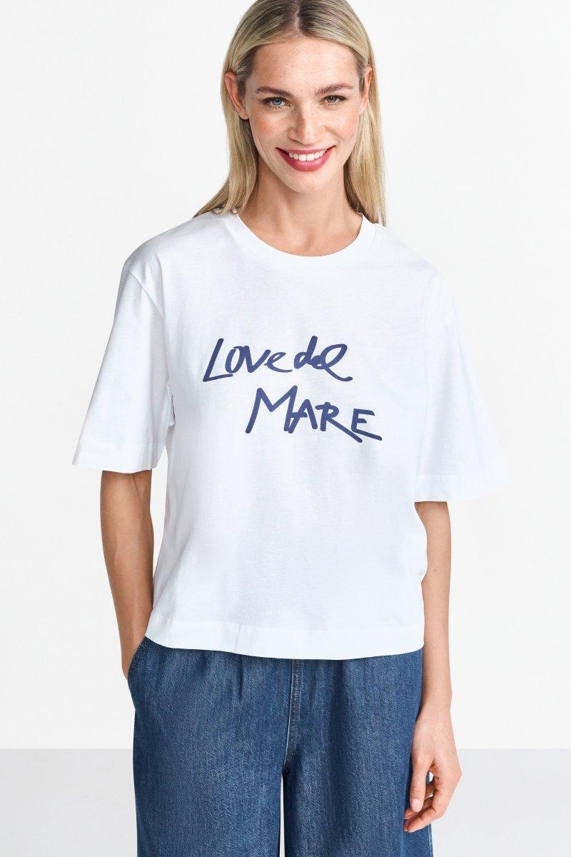 Weißes Oversized T-Shirt mit Print-Rich & Royal