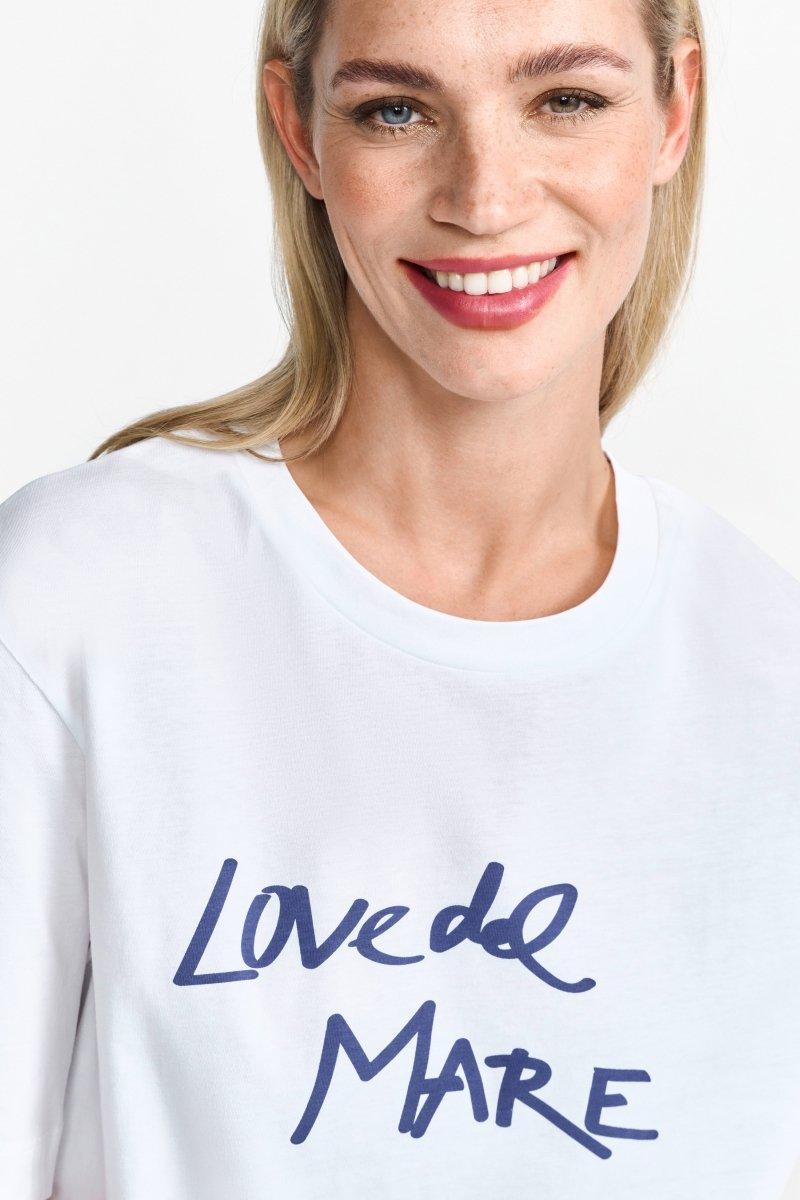 Weißes Oversized T-Shirt mit Print-Rich & Royal