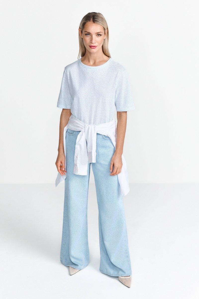 Hellblau gestreiftes T-Shirt-Rich & Royal