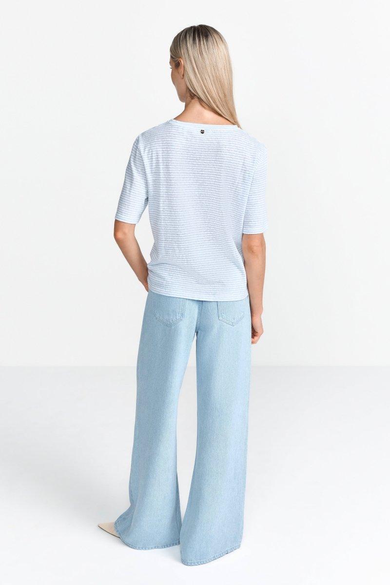 Hellblau gestreiftes T-Shirt-Rich & Royal