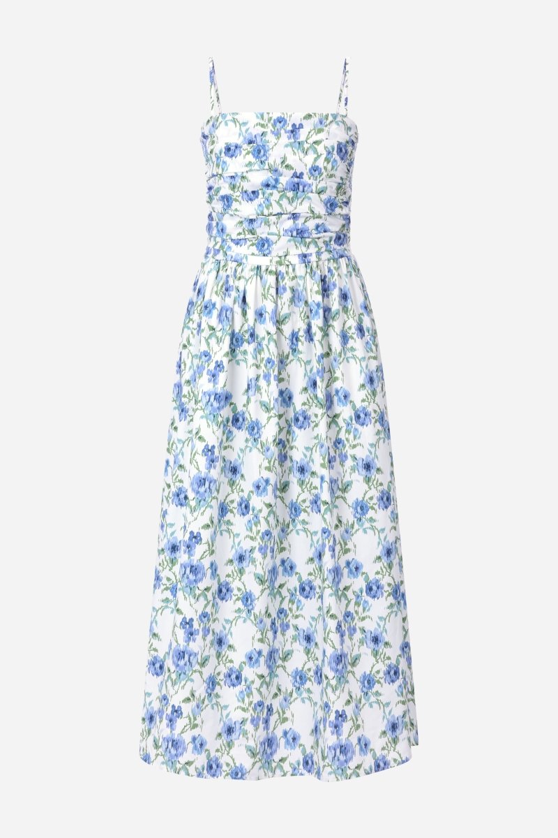 Florales Midikleid mit Spaghettiträgern-Rich & Royal