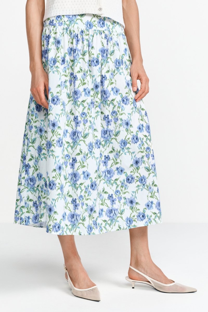 Geblümter Midirock mit hoher Taille-Rich & Royal