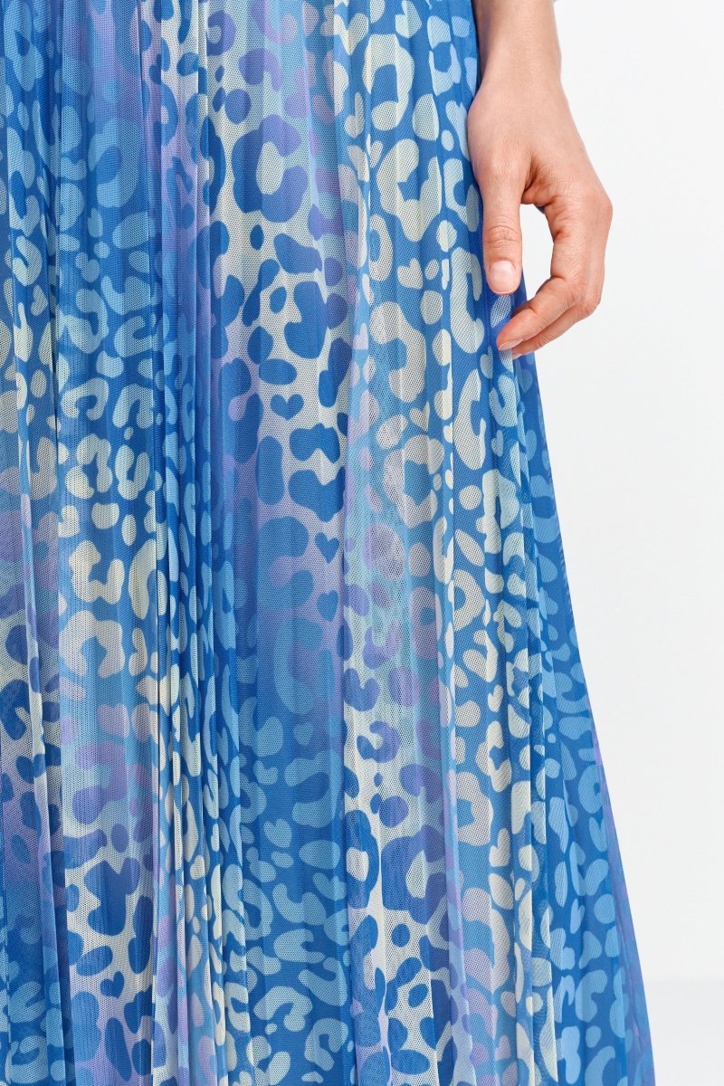 Plissierter Midirock mit Leo-Print-Rich & Royal