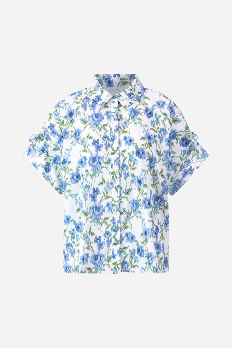Weiße Bluse mit Blumenmuster-Rich & Royal