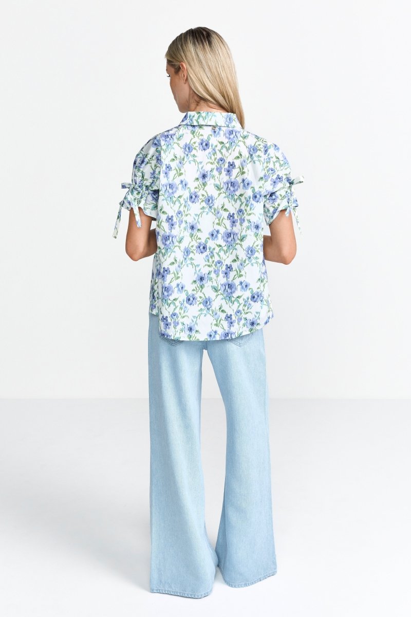 Weiße Bluse mit Blumenmuster-Rich & Royal