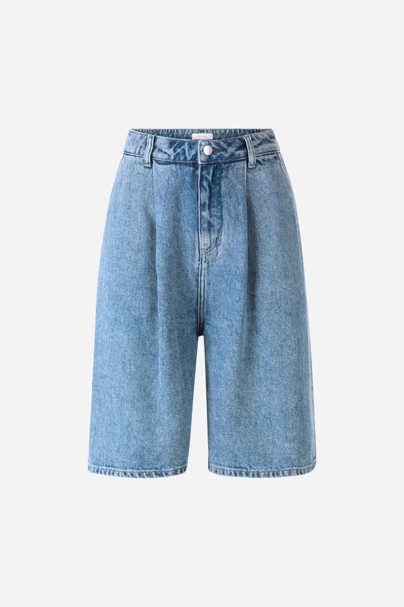 Denim-Bermudashorts mit Bundfalten-Rich & Royal