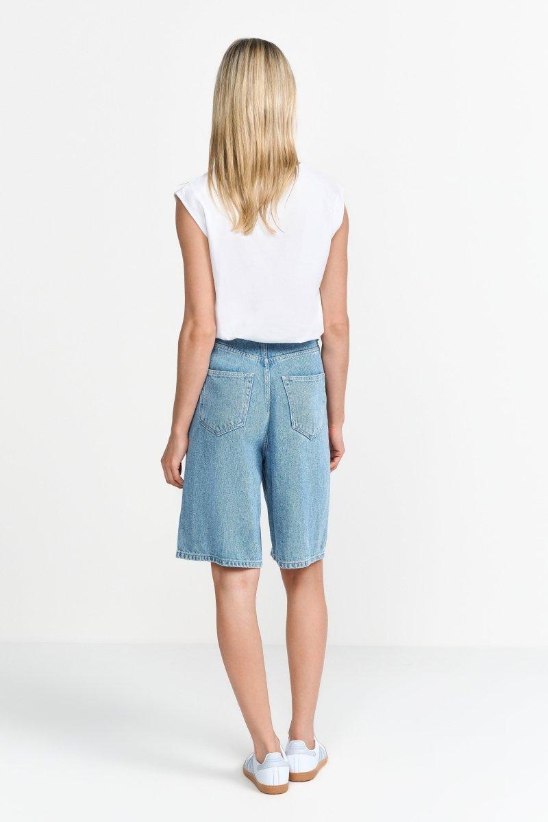 Denim-Bermudashorts mit Bundfalten-Rich & Royal