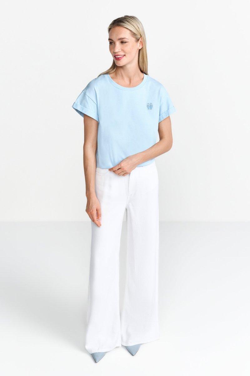 Hellblaues T-Shirt mit Stickerei-Rich & Royal