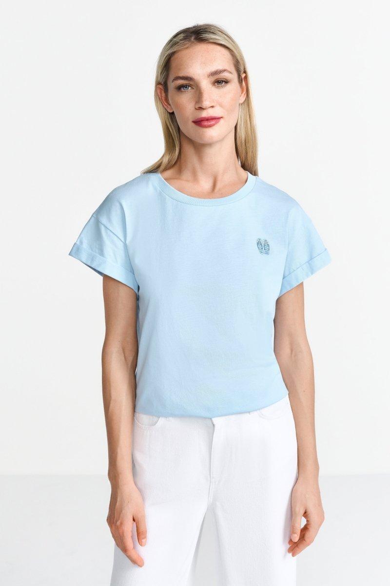 Hellblaues T-Shirt mit Stickerei-Rich & Royal