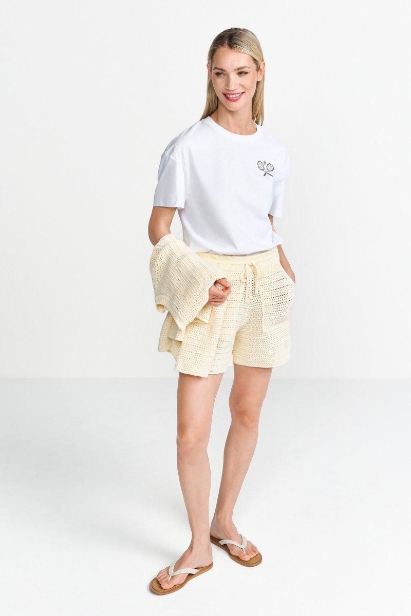 Oversized-T-Shirt mit Strassdetails-Rich & Royal