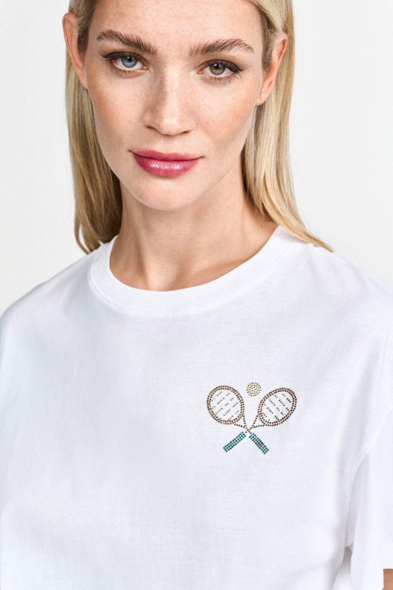 Oversized-T-Shirt mit Strassdetails-Rich & Royal