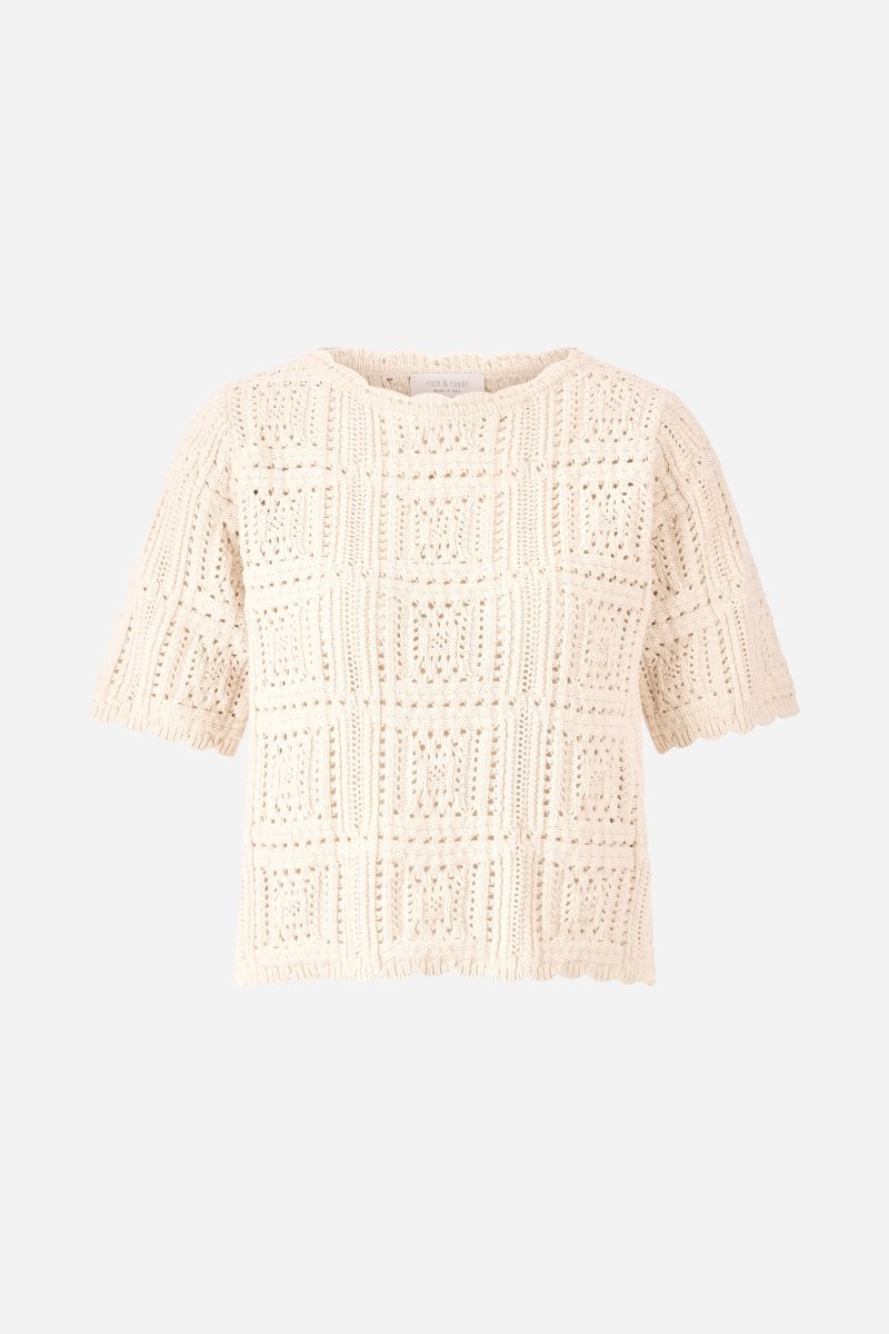 Häkelshirt mit Ajourmuster-Rich & Royal