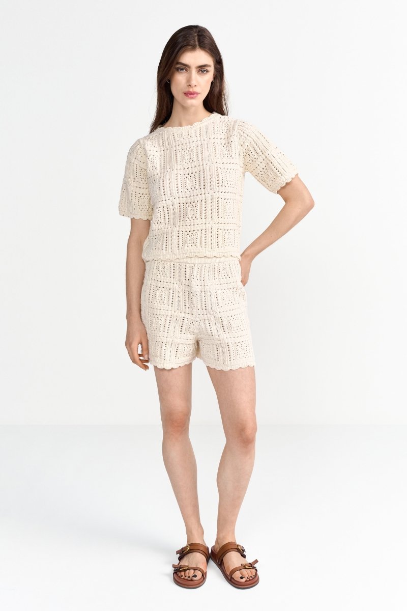 Häkelshirt mit Ajourmuster-Rich & Royal