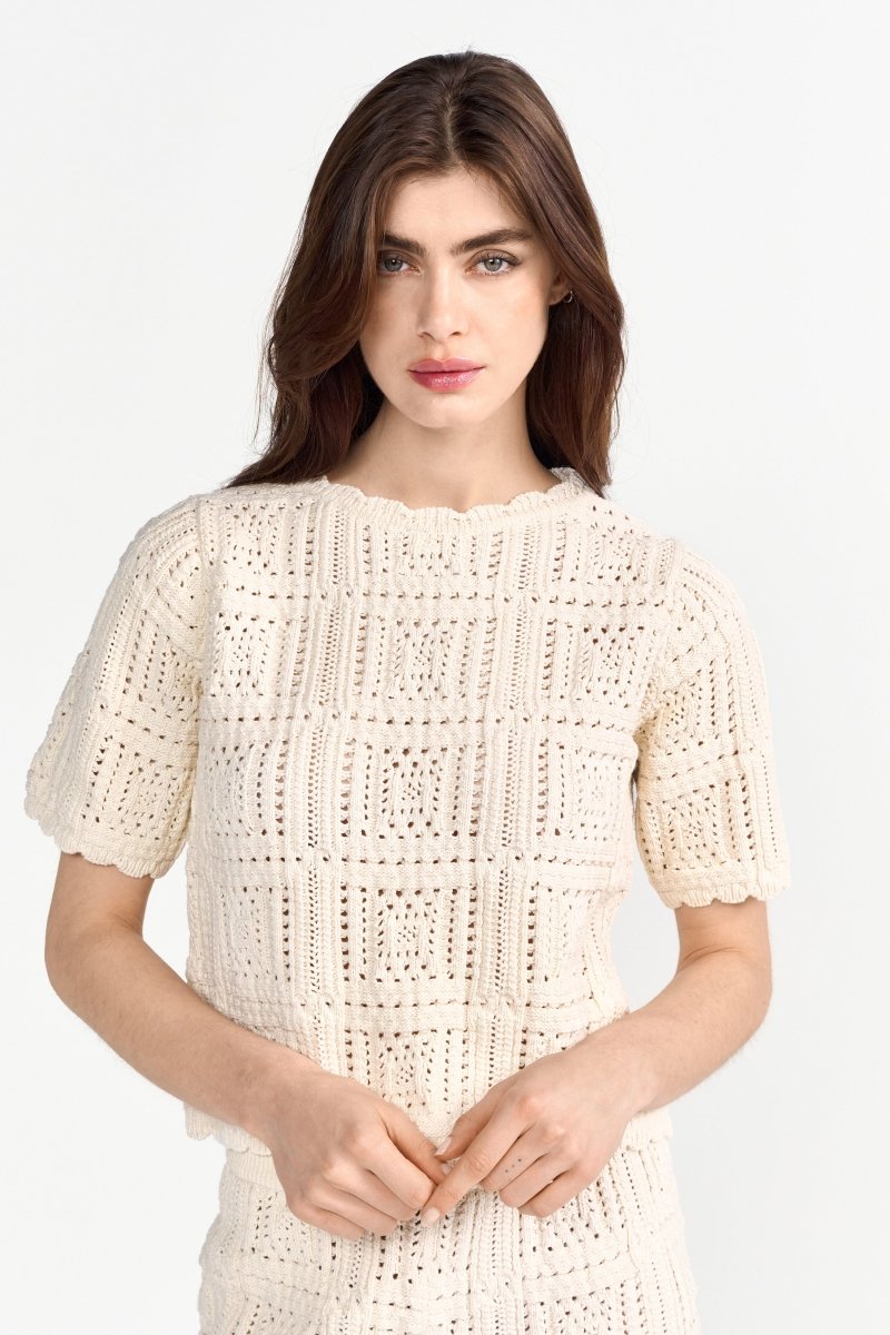 Häkelshirt mit Ajourmuster-Rich & Royal