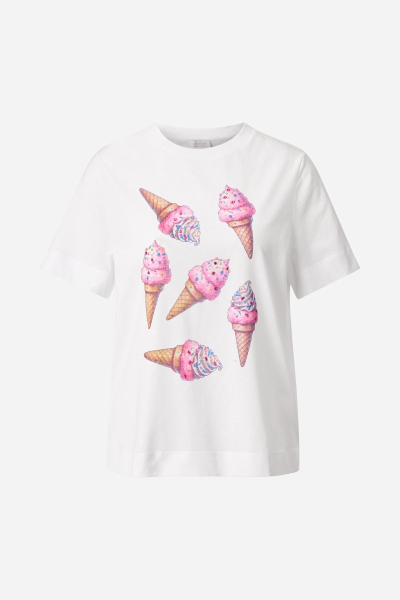T-Shirt mit strassverziertem Print-Rich & Royal