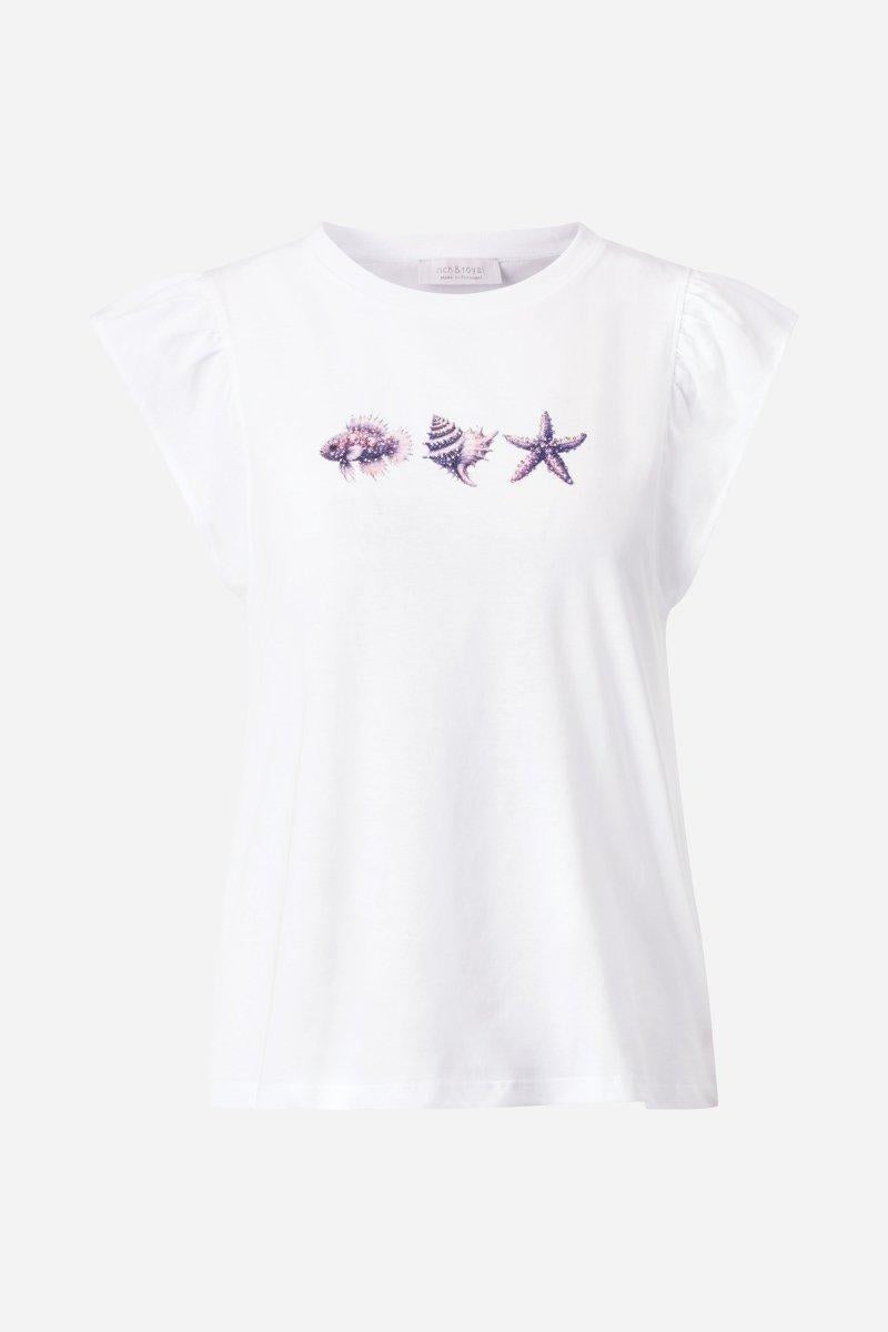 T-Shirt mit zarten Volantärmeln-Rich & Royal