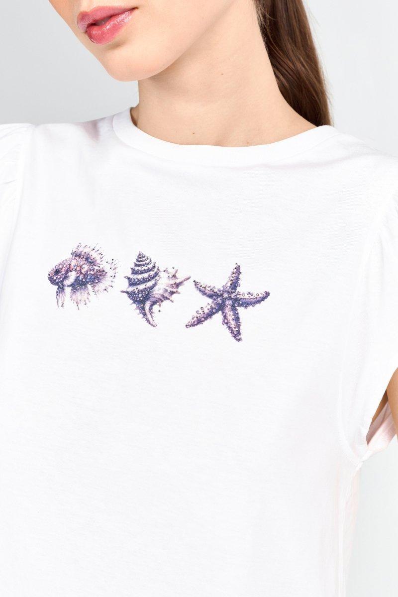 T-Shirt mit zarten Volantärmeln-Rich & Royal