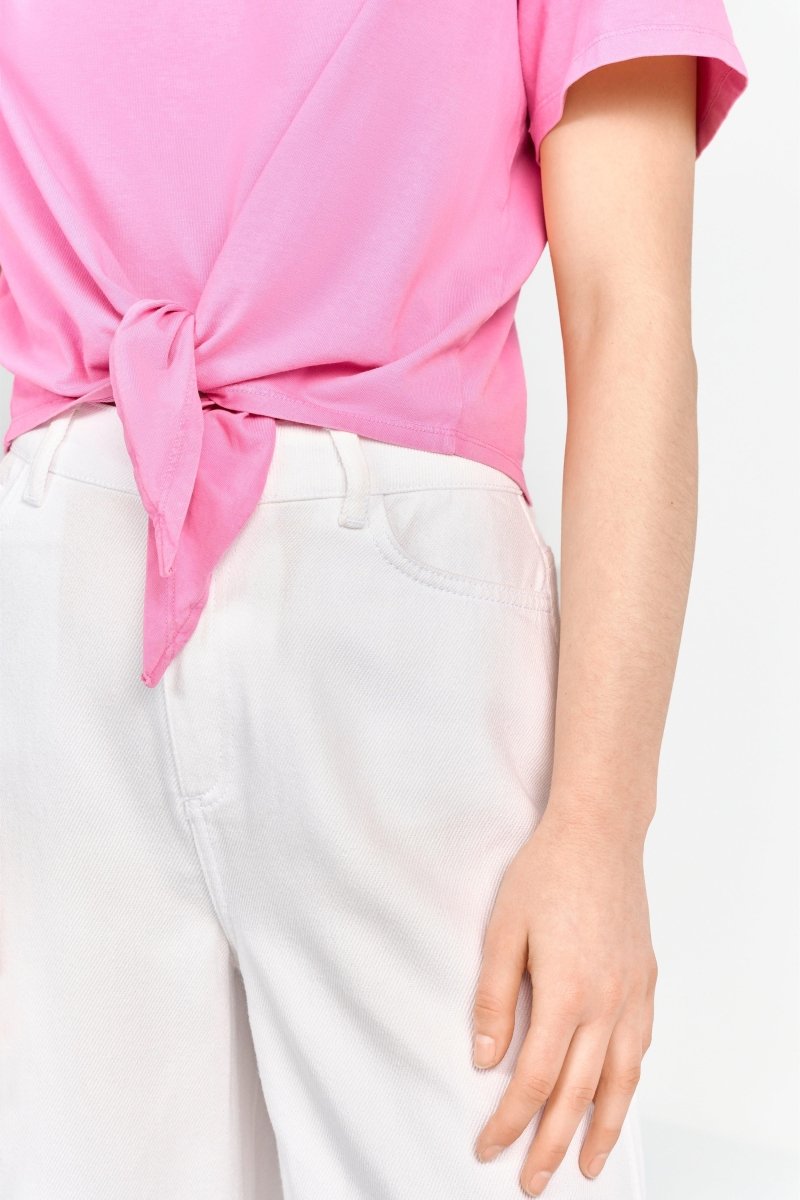 Cropped T-Shirt mit Bindedetail-Rich & Royal