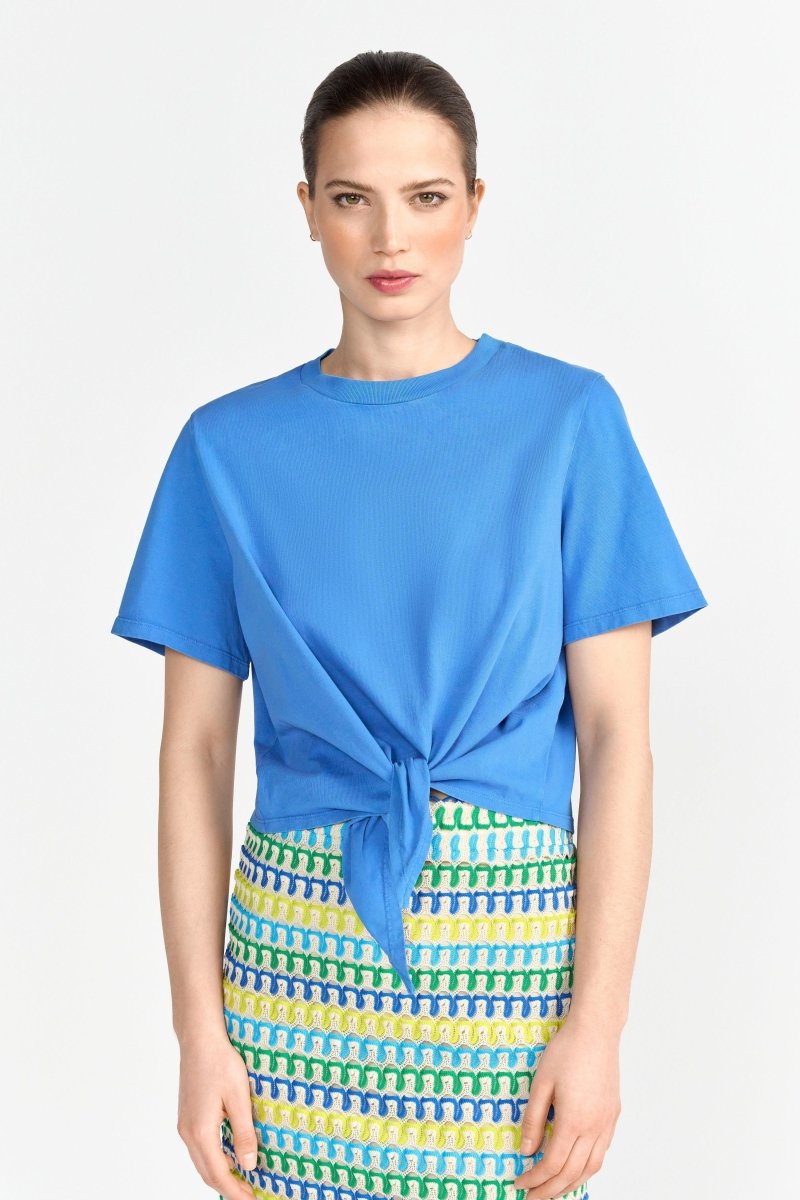 Cropped T-Shirt mit Bindedetail-Rich & Royal