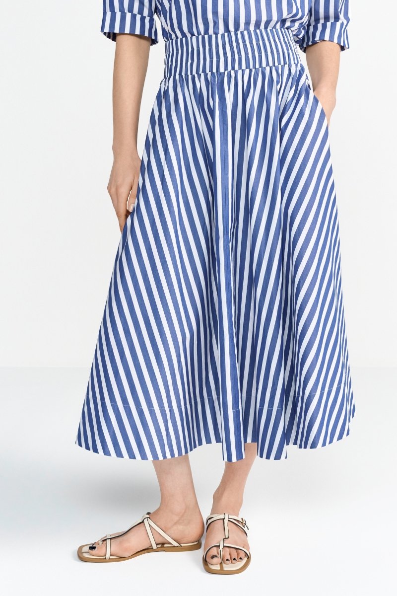 Ausgestellter Midirock mit Streifen-Rich & Royal