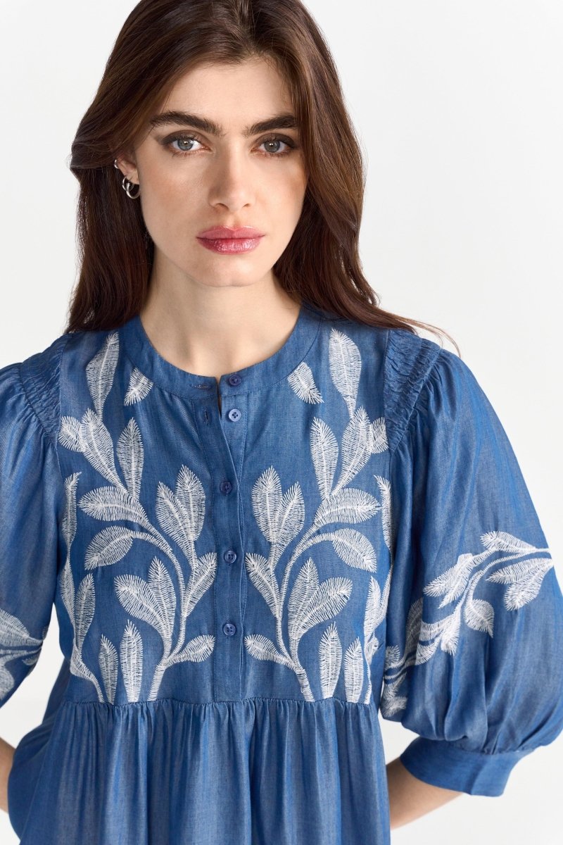 Midikleid aus softem Denim-Rich & Royal