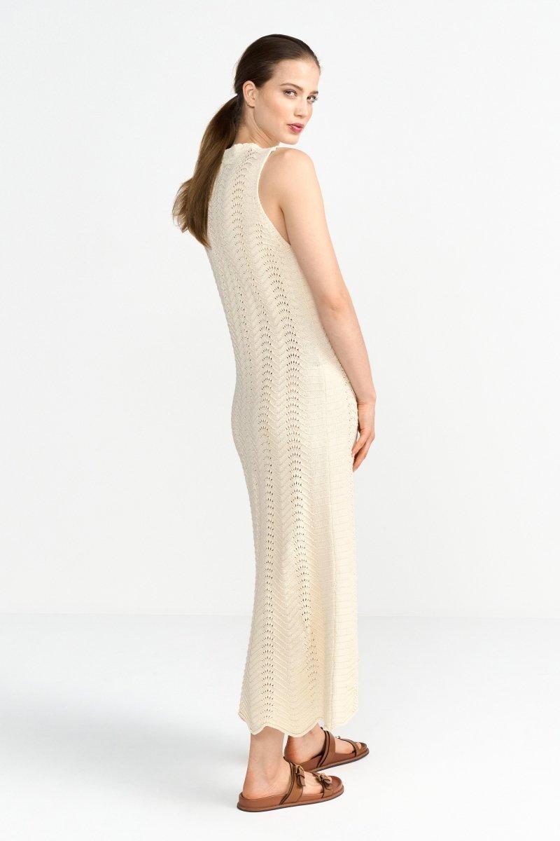 Ärmelloses Strickkleid mit Ajourmuster-Rich & Royal