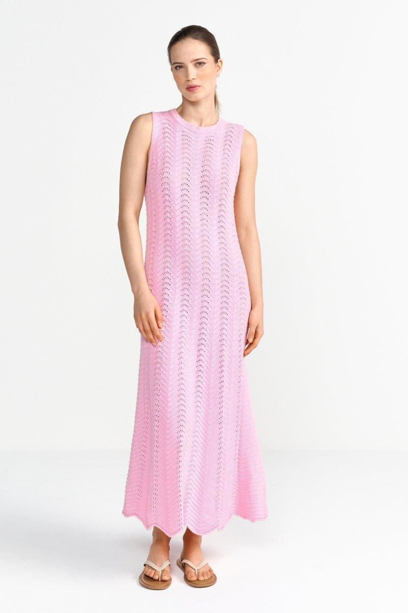 Ärmelloses Strickkleid mit Ajourmuster-Rich & Royal